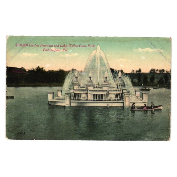 Electric Fountain Willow Grove Park Philadelphia Vintage Postcard Early 1900s - Picture 1 of 2